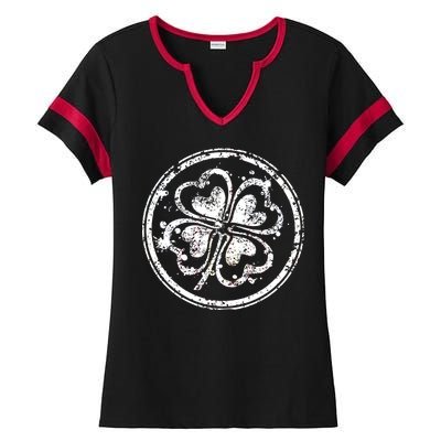 Vintage Irish Clover Cloverleaf Ladies Halftime Notch Neck Tee