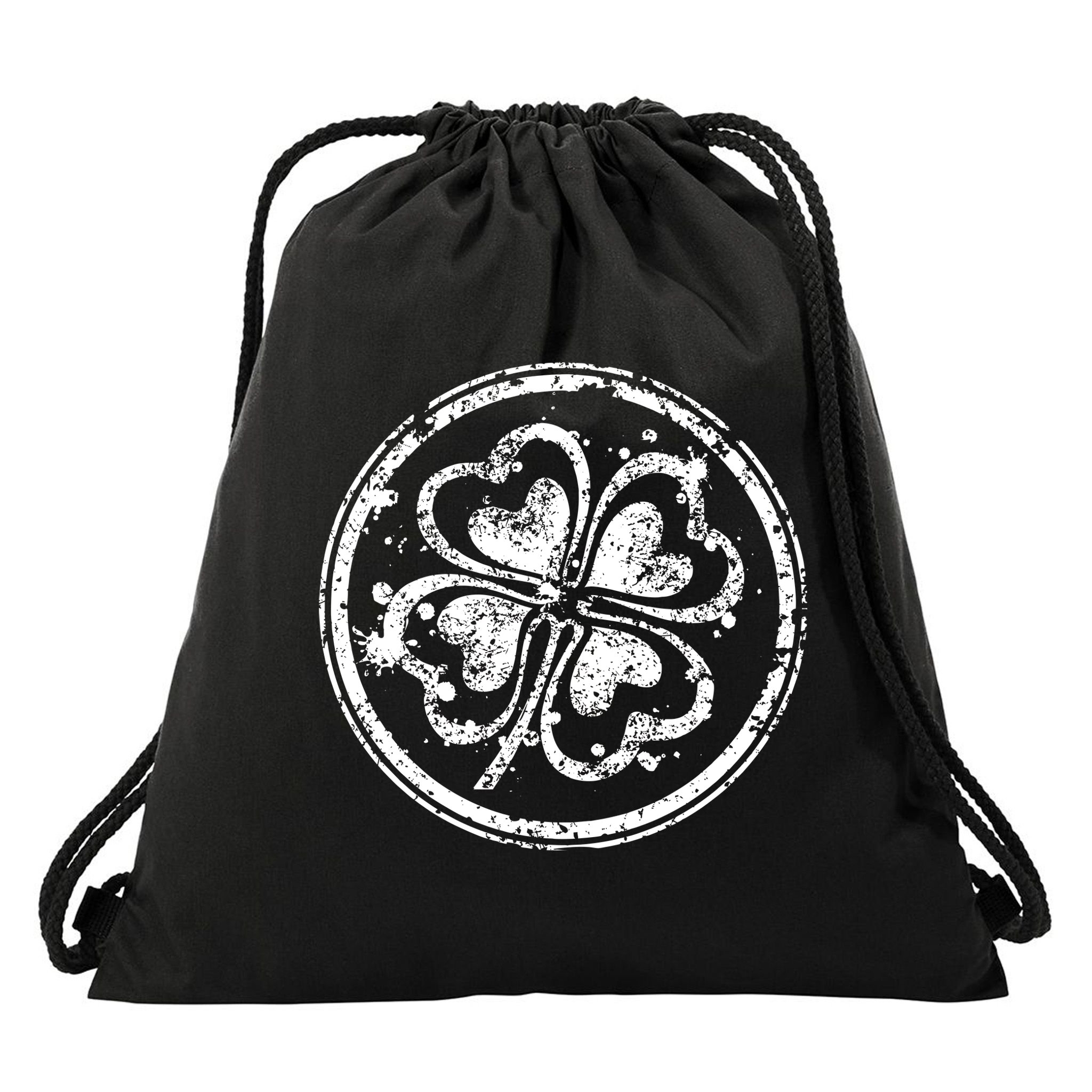 Vintage Irish Clover Cloverleaf Drawstring Bag