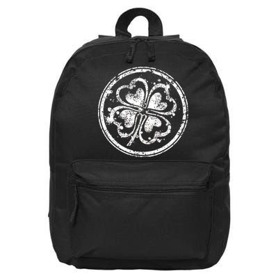 Vintage Irish Clover Cloverleaf 16 in Basic Backpack