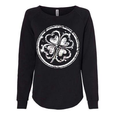 Vintage Irish Clover Cloverleaf Womens California Wash Sweatshirt