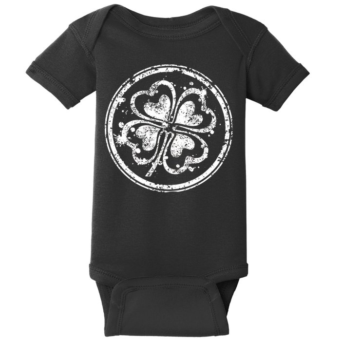 Vintage Irish Clover Cloverleaf Baby Bodysuit