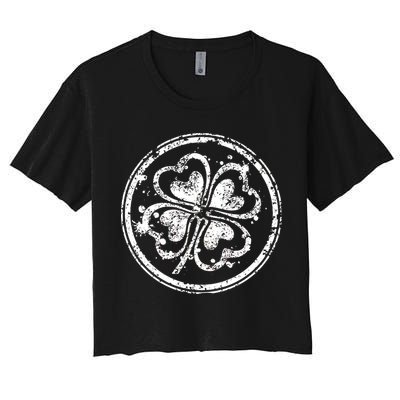 Vintage Irish Clover Cloverleaf Crop Top