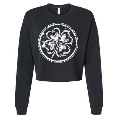 Vintage Irish Clover Cloverleaf Cropped Pullover Crew