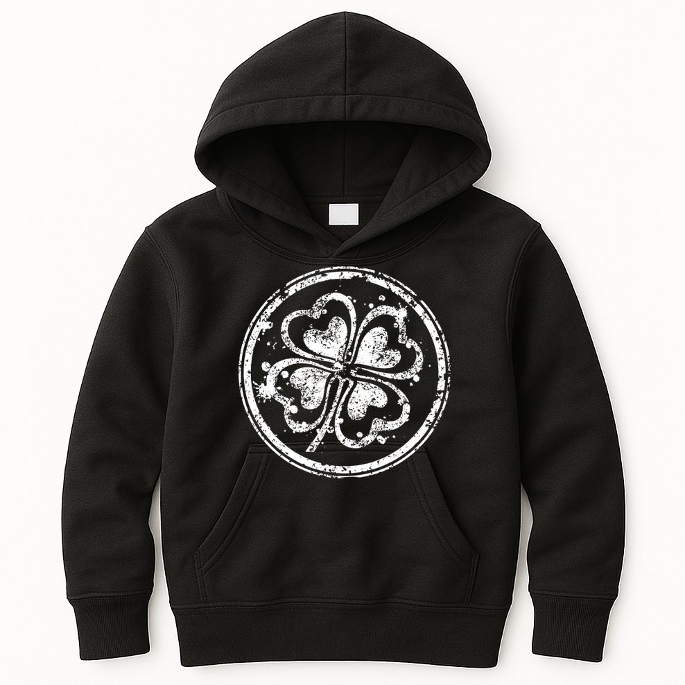 Vintage Irish Clover Cloverleaf Kids Hoodie