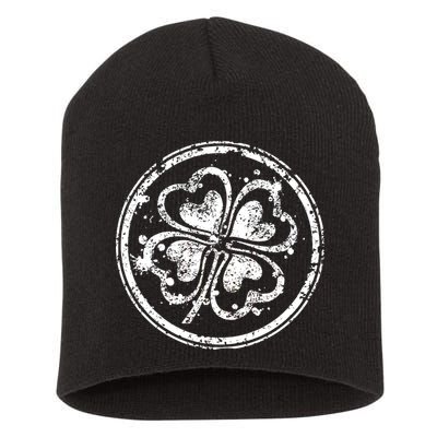 Vintage Irish Clover Cloverleaf Short Acrylic Beanie