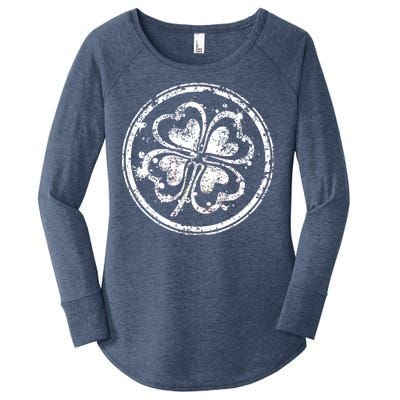 Vintage Irish Clover Cloverleaf Women's Perfect Tri Tunic Long Sleeve Shirt