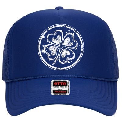 Vintage Irish Clover Cloverleaf High Crown Mesh Back Trucker Hat