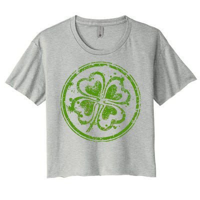 Vintage Irish Clover Cloverleaf Women's Crop Top Tee