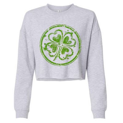 Vintage Irish Clover Cloverleaf Cropped Pullover Crew