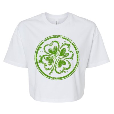 Vintage Irish Clover Cloverleaf Bella+Canvas Jersey Crop Tee