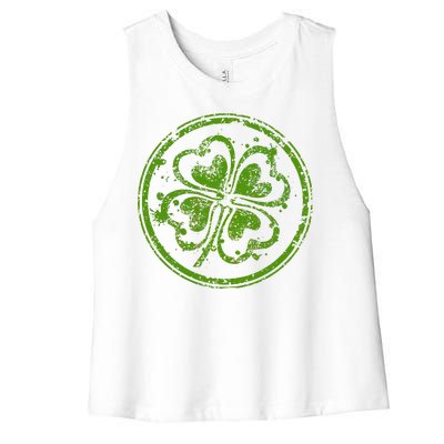 Vintage Irish Clover Cloverleaf Women's Racerback Cropped Tank