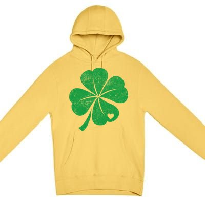 Vintage Irish Clover Heart Premium Pullover Hoodie