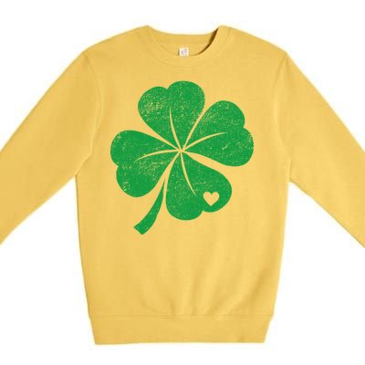 Vintage Irish Clover Heart Premium Crewneck Sweatshirt