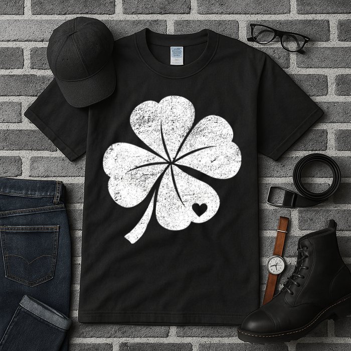 Vintage Irish Clover Heart Tall T-Shirt
