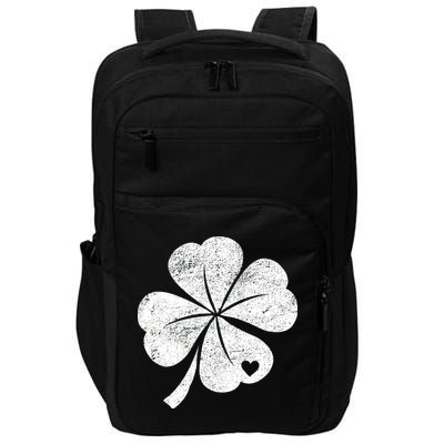 Vintage Irish Clover Heart Impact Tech Backpack