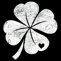 Vintage Irish Clover Heart Drawstring Bag