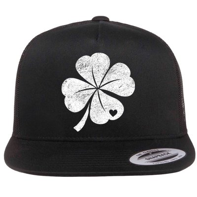 Vintage Irish Clover Heart Flatbill Hat