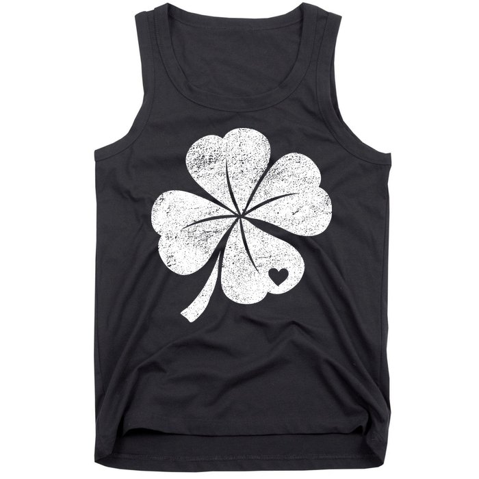 Vintage Irish Clover Heart Tank Top