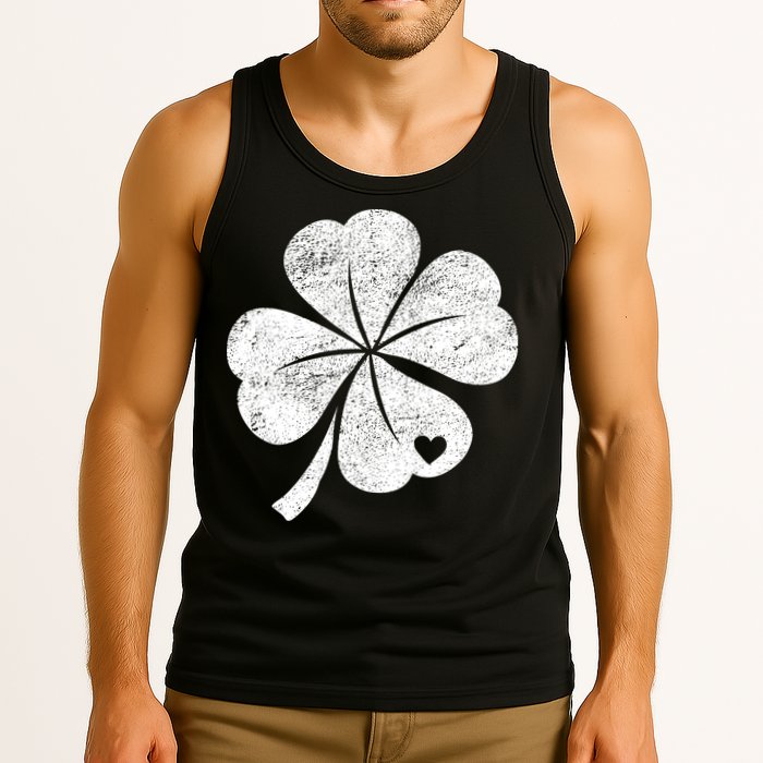 Vintage Irish Clover Heart Tank Top