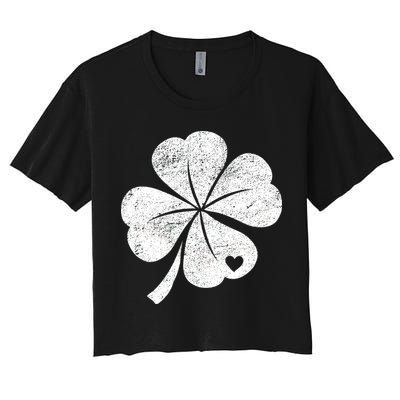 Vintage Irish Clover Heart Crop Top