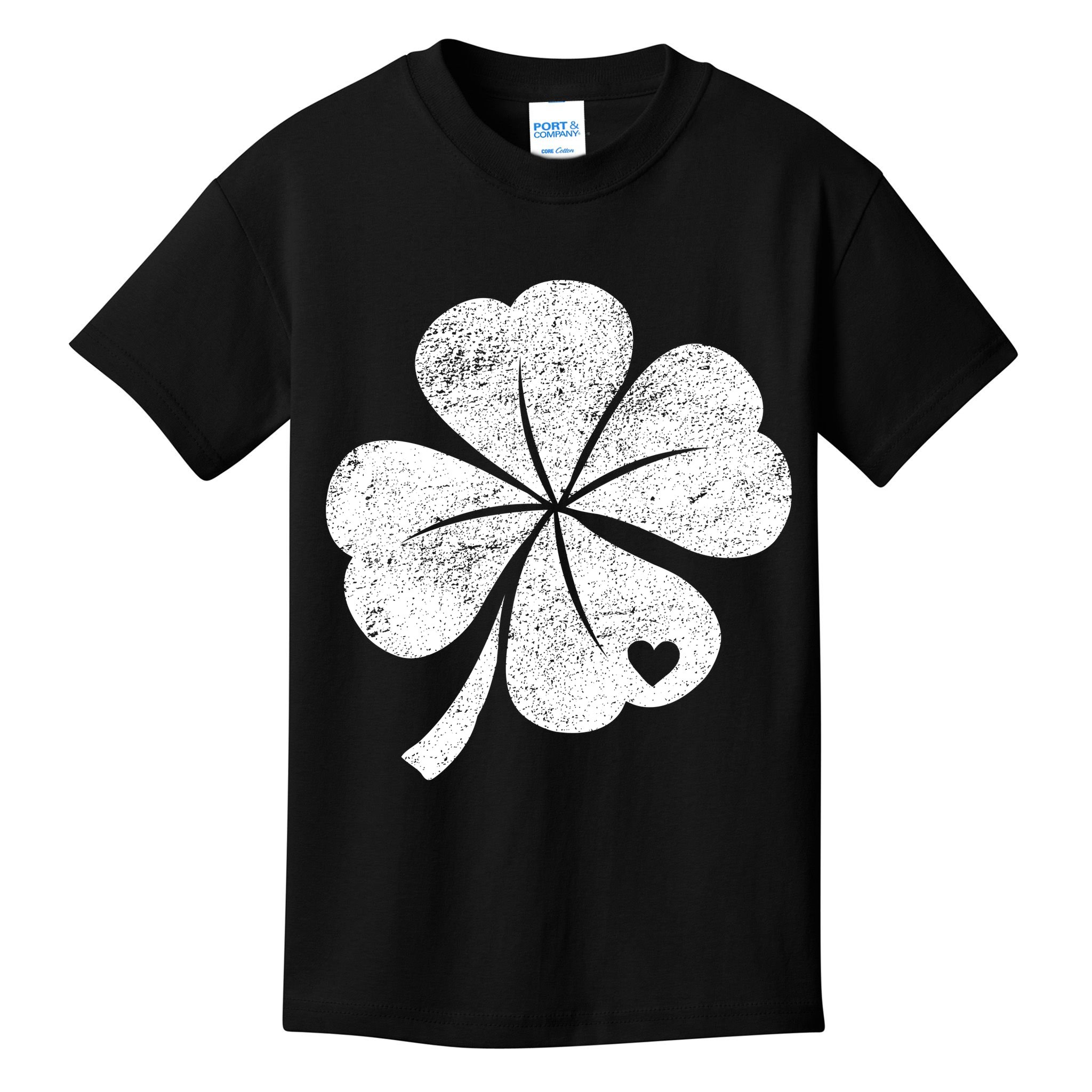 Vintage Irish Clover Heart Kids T-Shirt