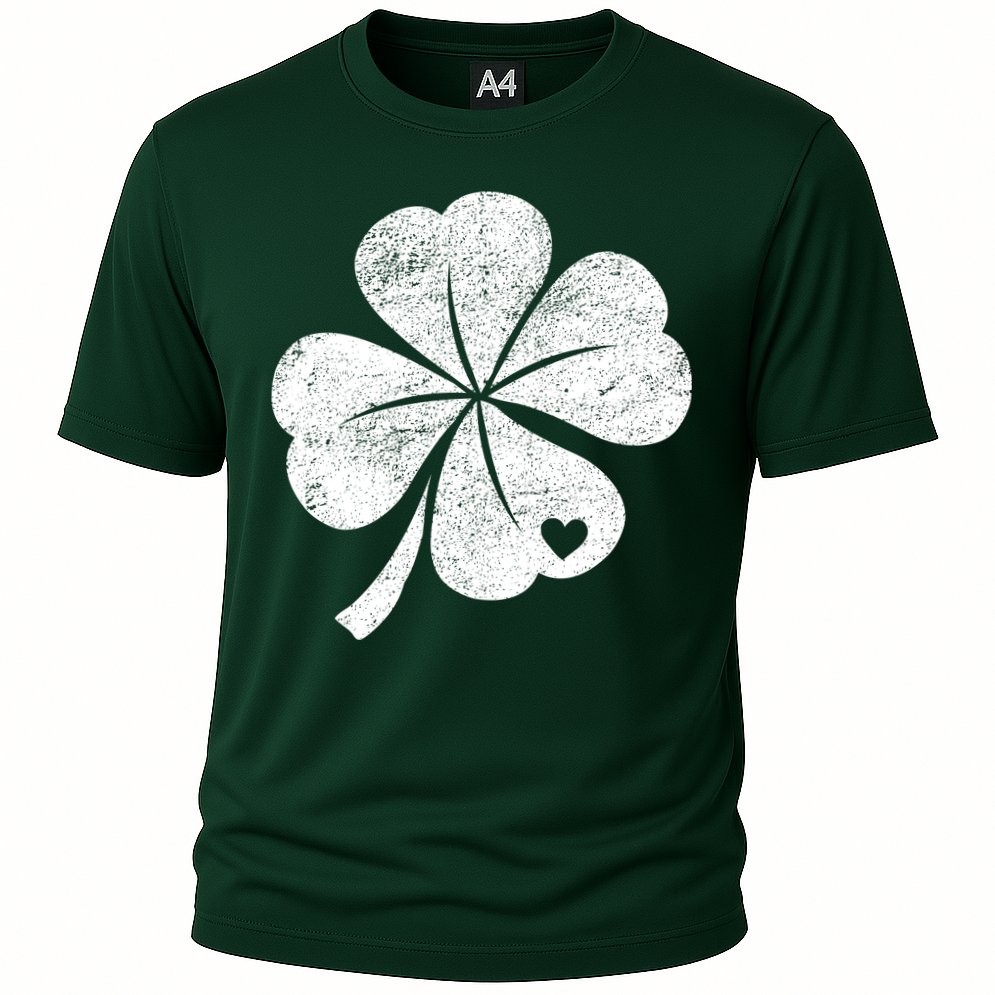 Vintage Irish Clover Heart Cooling Performance Crew T-Shirt