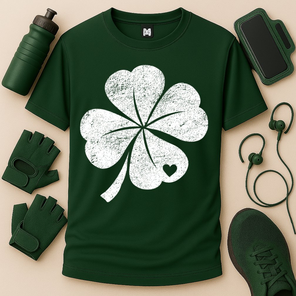 Vintage Irish Clover Heart Cooling Performance Crew T-Shirt