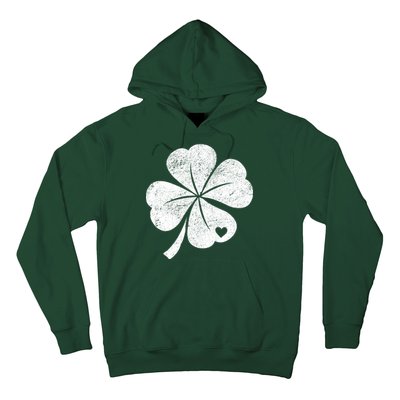 Vintage Irish Clover Heart Hoodie