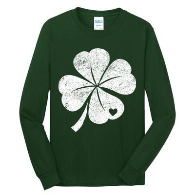 Vintage Irish Clover Heart Tall Long Sleeve T-Shirt