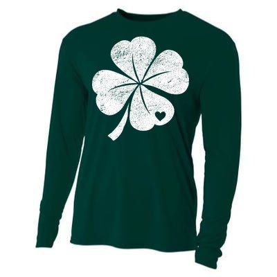 Vintage Irish Clover Heart Cooling Performance Long Sleeve Crew