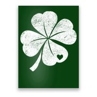 Vintage Irish Clover Heart Poster