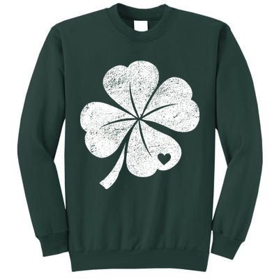 Vintage Irish Clover Heart Tall Sweatshirt