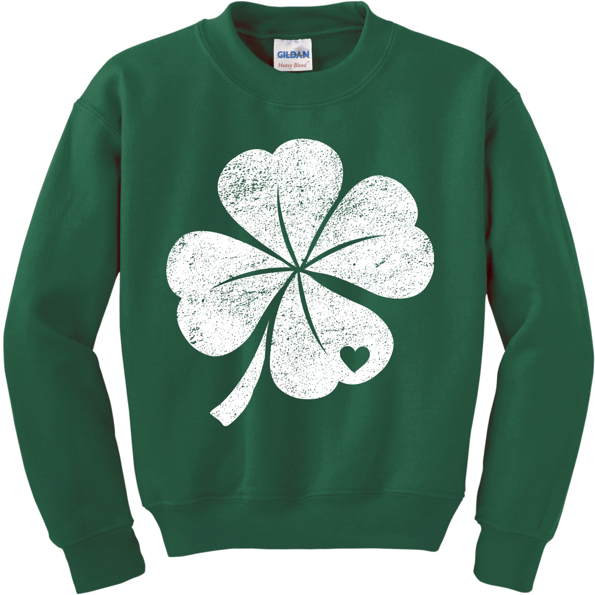 Vintage Irish Clover Heart Kids Sweatshirt