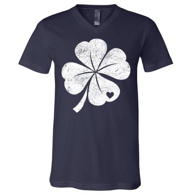 Vintage Irish Clover Heart V-Neck T-Shirt