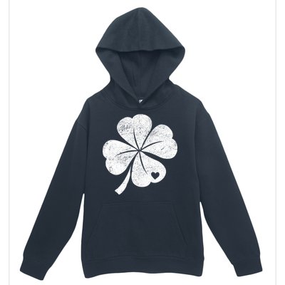 Vintage Irish Clover Heart Urban Pullover Hoodie