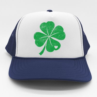 Vintage Irish Clover Heart Trucker Hat