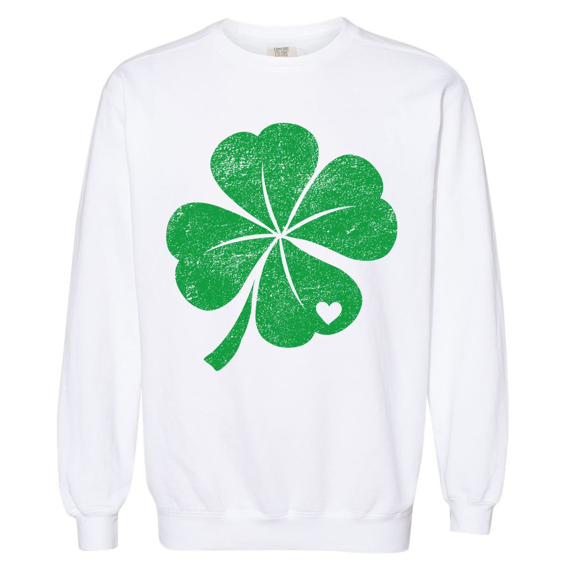 Vintage Irish Clover Heart Garment-Dyed Sweatshirt