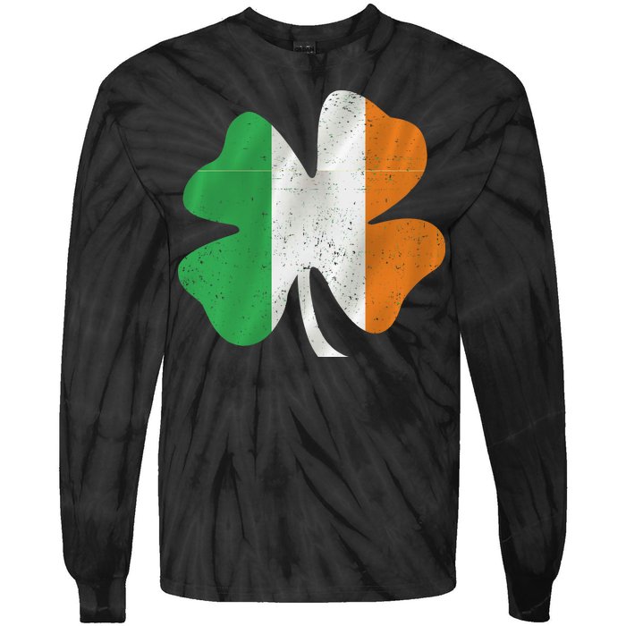 Vintage Irish Cover Ireland Flag Tie-Dye Long Sleeve Shirt