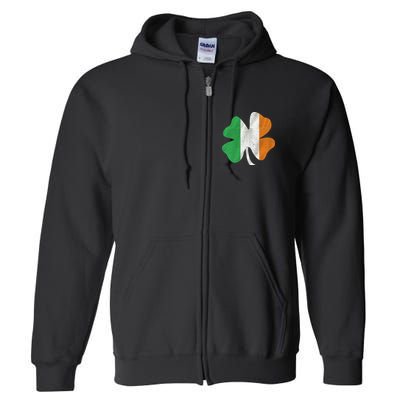 Vintage Irish Cover Ireland Flag Full Zip Hoodie