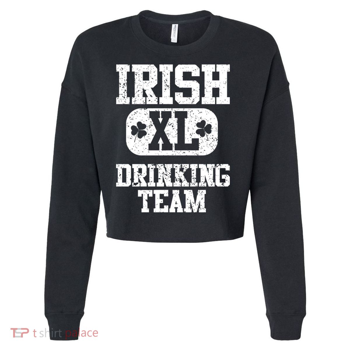 Vintage Irish Drinking Team  Cropped Pullover Crew