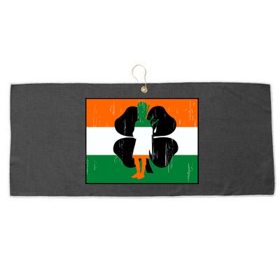 Vintage Irish Flag Of Ireland Large Microfiber Waffle Golf Towel