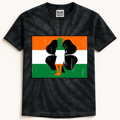 Vintage Irish Flag Of Ireland Kids Tie-Dye T-Shirt