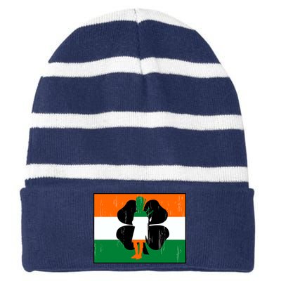 Vintage Irish Flag Of Ireland Striped Beanie with Solid Band