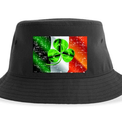 Vintage Irish Flag of Ireland Clover St. Patrick's Day Sustainable Bucket Hat