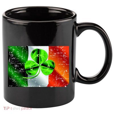 Vintage Irish Flag of Ireland Clover St. Patrick's Day 11oz C Handle Ceramic Mug