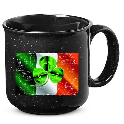 Vintage Irish Flag of Ireland Clover St. Patrick's Day 15oz Campfire Ceramic Mug