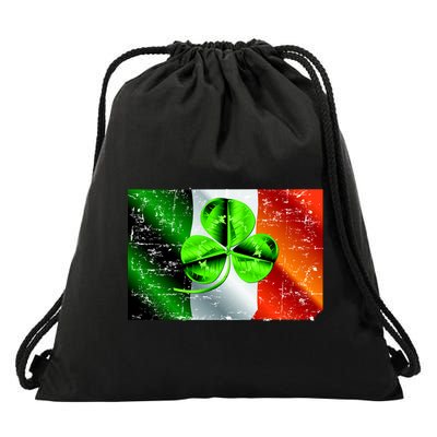 Vintage Irish Flag of Ireland Clover St. Patrick's Day Drawstring Bag