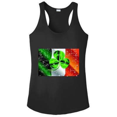 Vintage Irish Flag of Ireland Clover St. Patrick's Day Ladies PosiCharge Competitor Racerback Tank