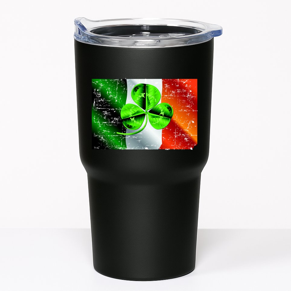 Vintage Irish Flag of Ireland Clover St. Patrick's Day Tumbler