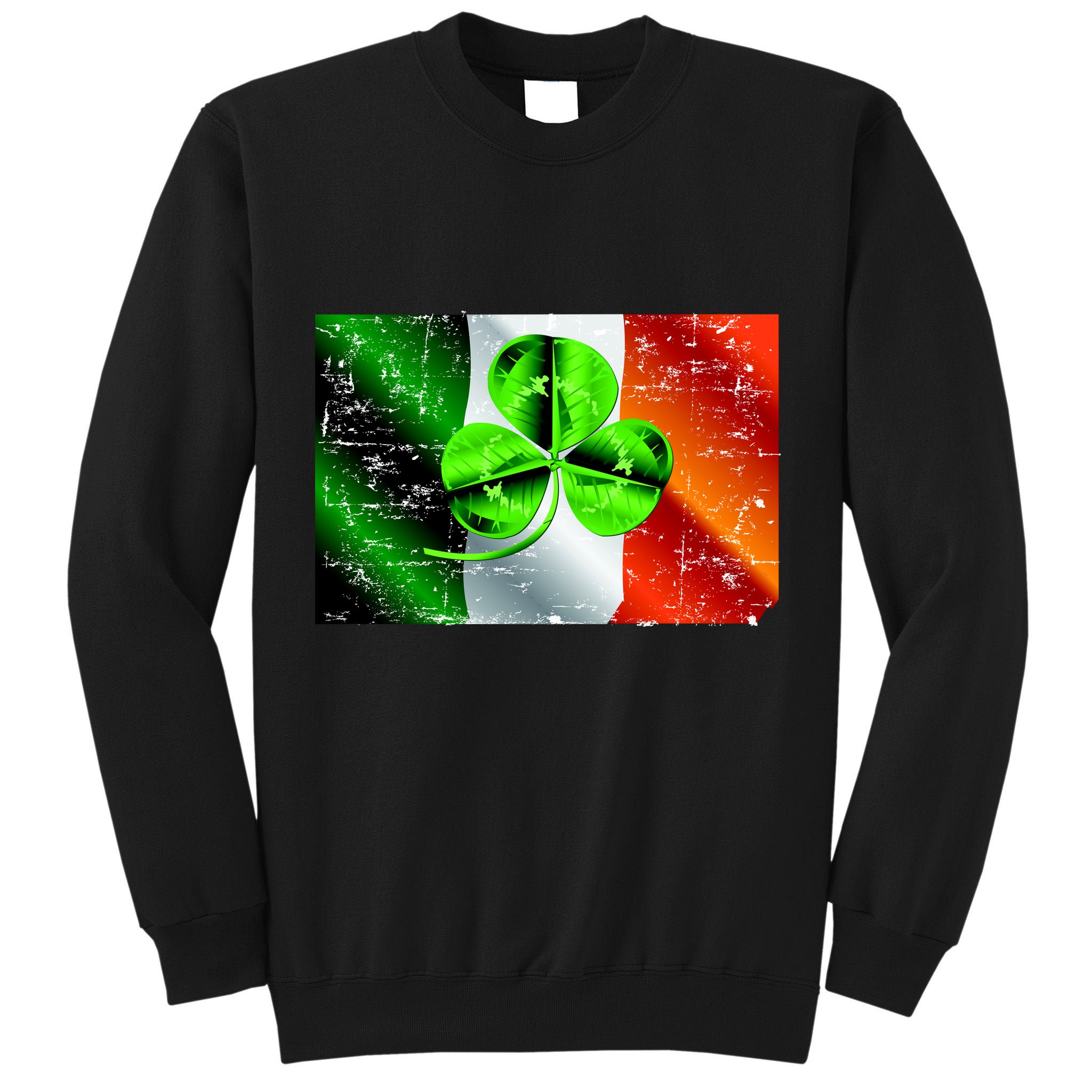 Vintage Irish Flag of Ireland Clover St. Patrick's Day Tall Sweatshirt